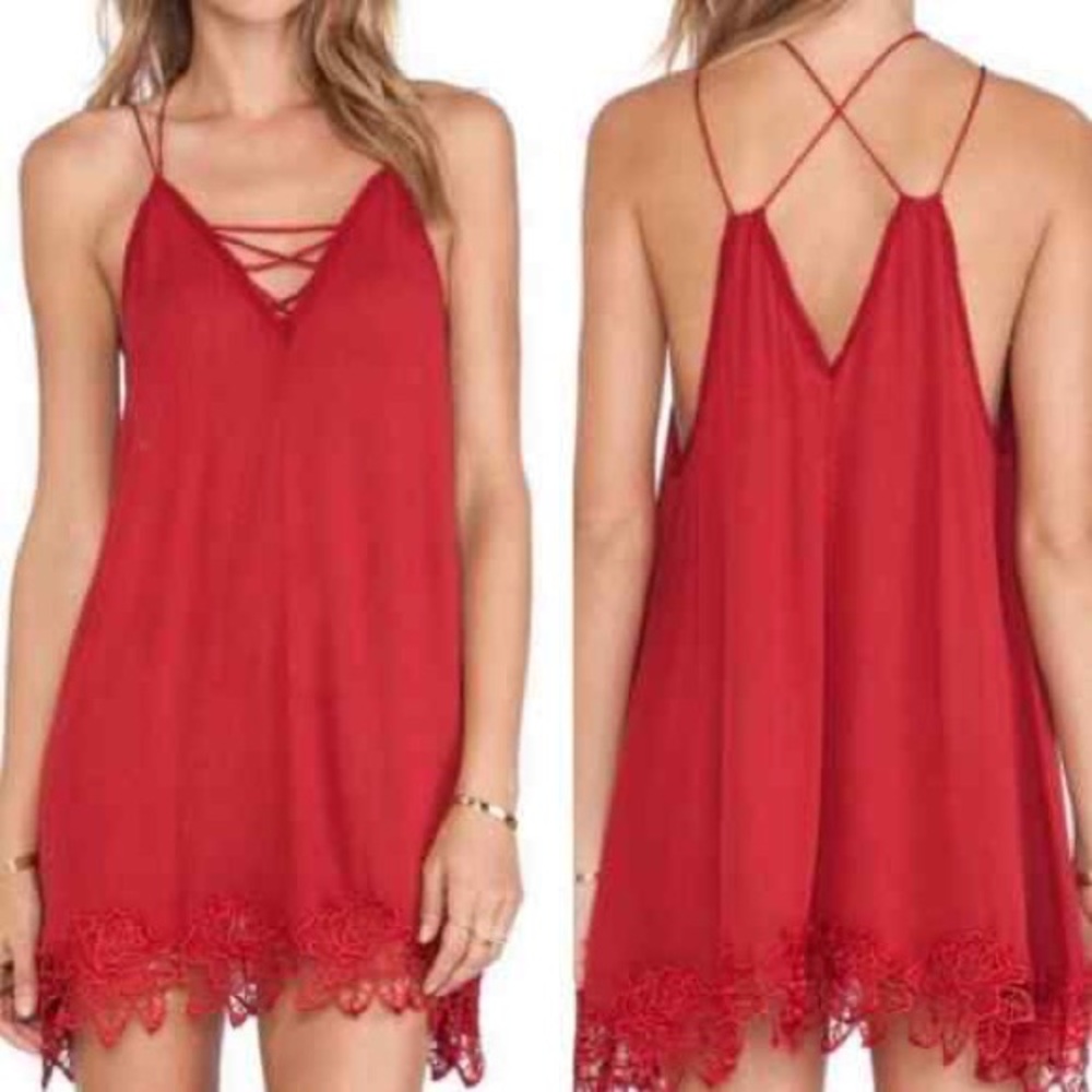 Free People | Wicked Spell Tunic Top/Dress Red M